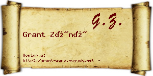 Grant Zénó névjegykártya